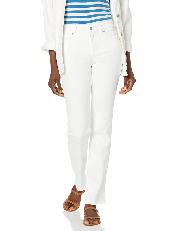NYDJ Women's Marilyn Straight Denim Jeans, Optic White, 14 33
