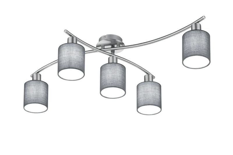 Lamps, Nickel Fabric, Grey, 44.2 x 75 x 22 cm, E14