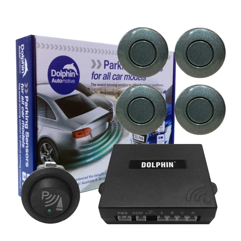 Dolphin Car Van Front Parking Sensors With Longer 6m Leads and Parking Switch in 32 Coloured Options UK (Bottle Green)