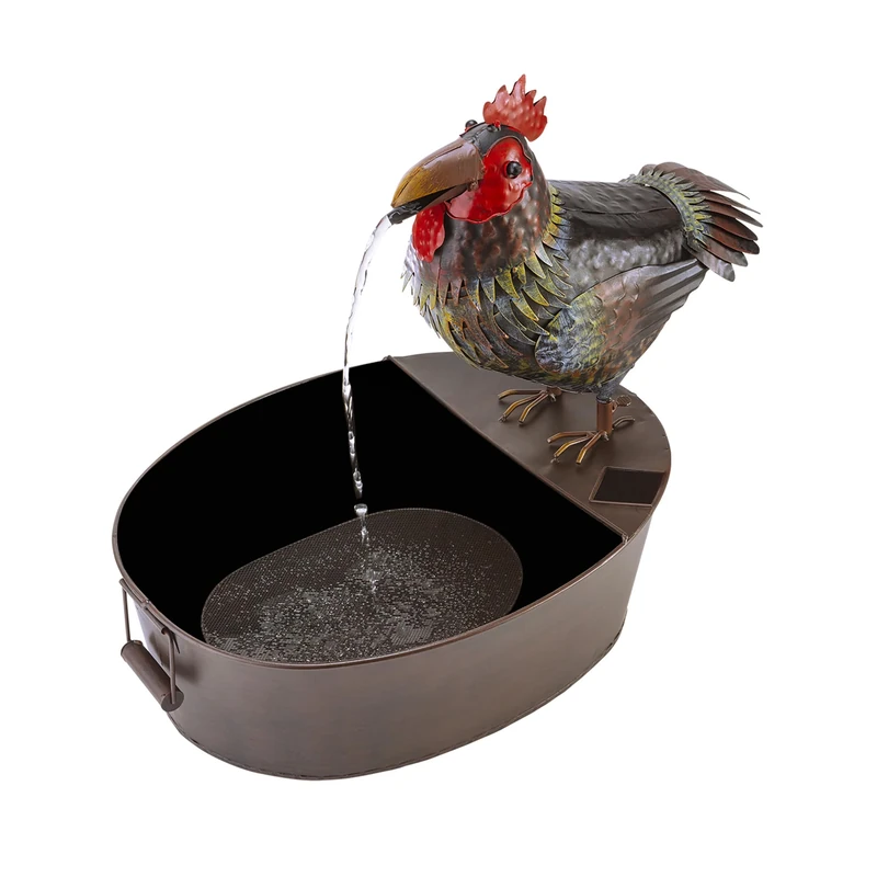 Alpine Corporation 51 cm Tall Indoor/Outdoor Metal Rooster Yard Statue Decoration, Multicolor