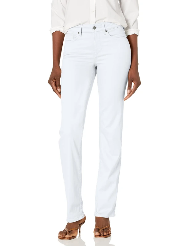 NYDJ Women's Marilyn Straight Leg Denim Jeans, Optic White, 12 33