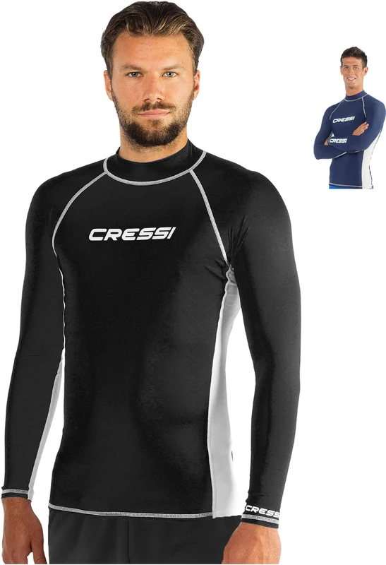 Cressi Men RASH GUARD MAN LONG SLEEVE Rash Guard - Black, XXL/6 (56)