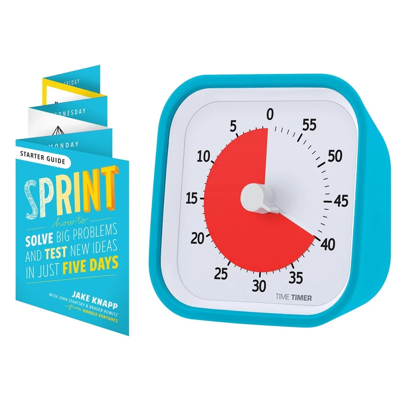 TIME TIMER Visual Timer for Kids, Sprint Edition-Sky Blue, 3.74 Inch