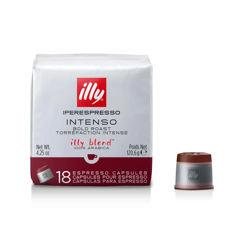 illy Coffee - iperEspresso Capsules - illy Coffee Pods - Intenso Dark Roast - 100% Arabica Coffee Beans - ideal for Espresso and Cappuccino - Francis Francis Compatible - 6 x 18 Pods
