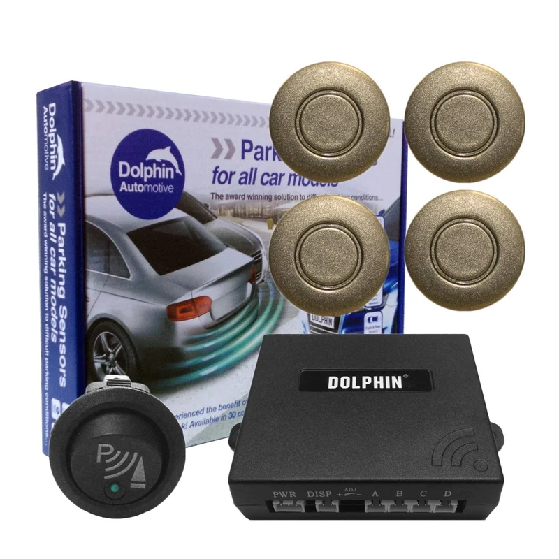Dolphin Car Van Front Parking Sensors With Longer 6m Leads and Parking Switch in 32 Coloured Options UK (Muddy Grey)