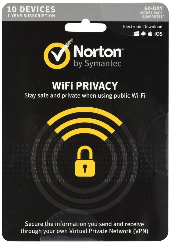 Norton Wi-Fi Privacy | 10 Devices | 1 Year | PC/Mac/Android | Download
