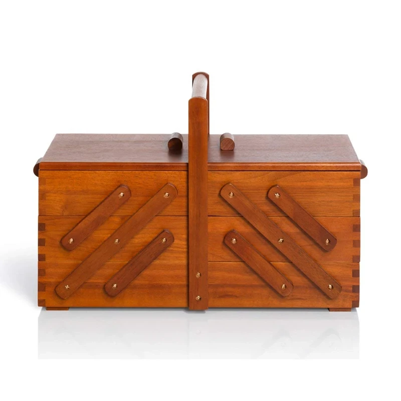 Prym 612551 Nähkasten aus dunklem Holz, Workers, Dark wood, Brown, L