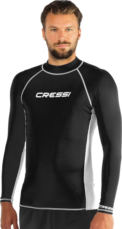 Cressi Men RASH GUARD MAN LONG SLEEVE Rash Guard - Black, XXL/7 (58) - Image 1