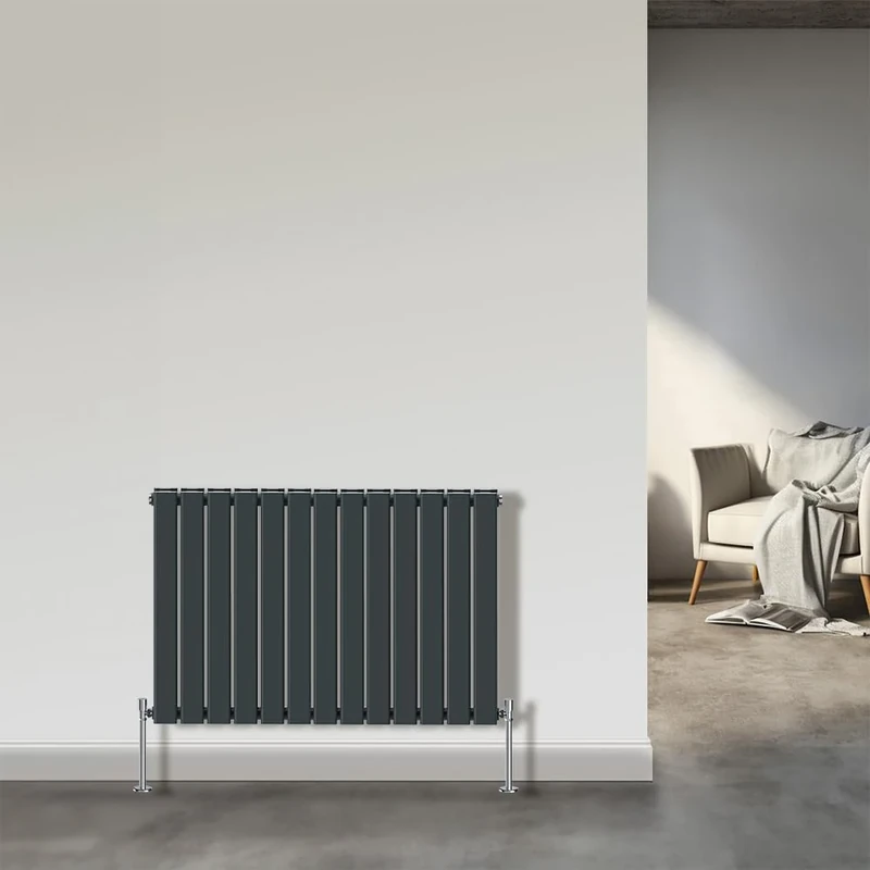 NRG 600x884mm Anthracite Horizontal Designer Radiator Central Heating Flat Panel Double Column