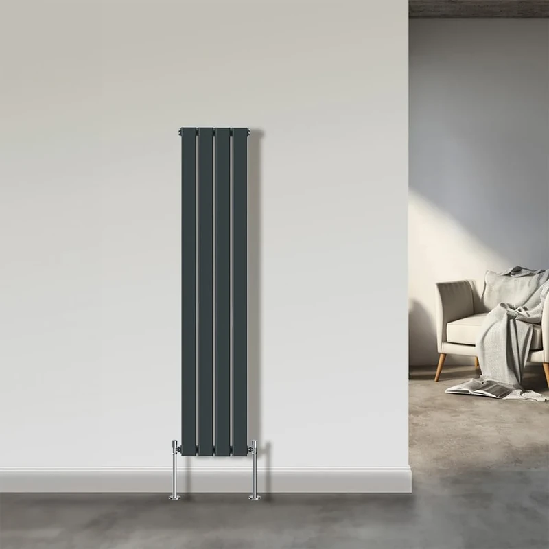 NRG 1600x272mm Single Flat Panel Designer Tall Vertical Radiator Central Heating Anthracite