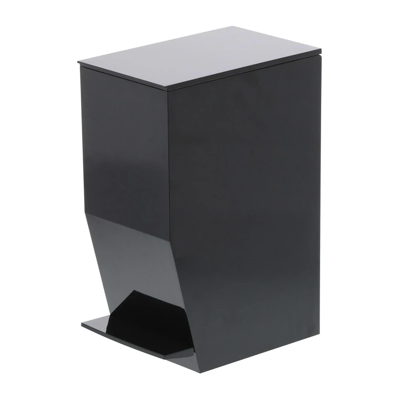 Yamazaki 3386 TOWER Sanitary Step-On Trash Can, Black, ABS Resin, Minimalist Design, 12 x 19 x 27.5 cm (LxWxH)