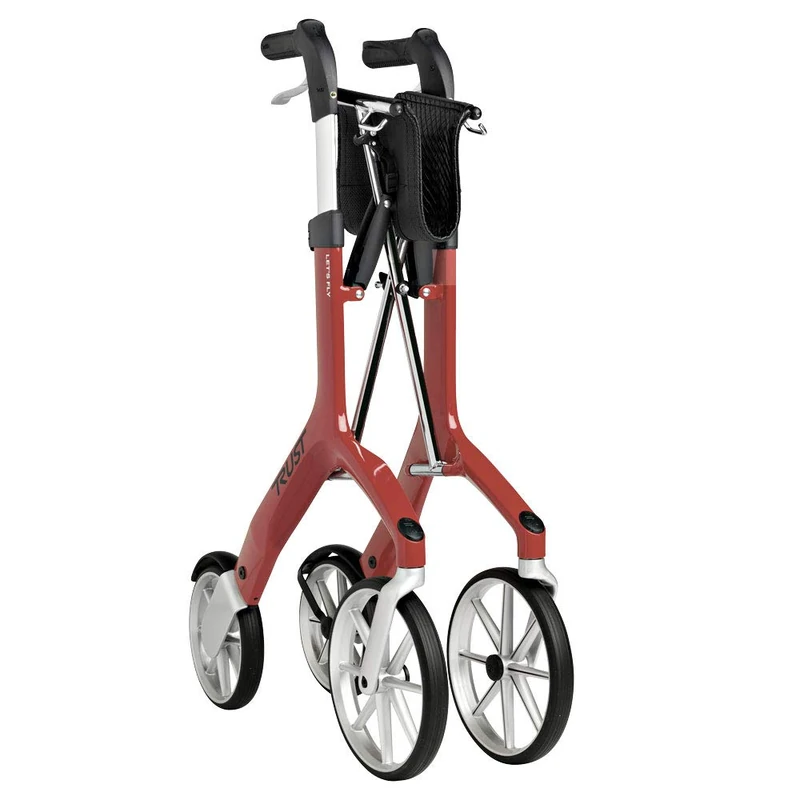 Trustcare Let's Fly Out Rollator - Red Outdoor Walking Frame - Image 1