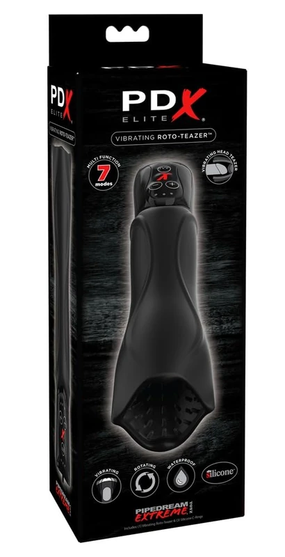 PDX Vibrating Roto-Teazer Black One Size