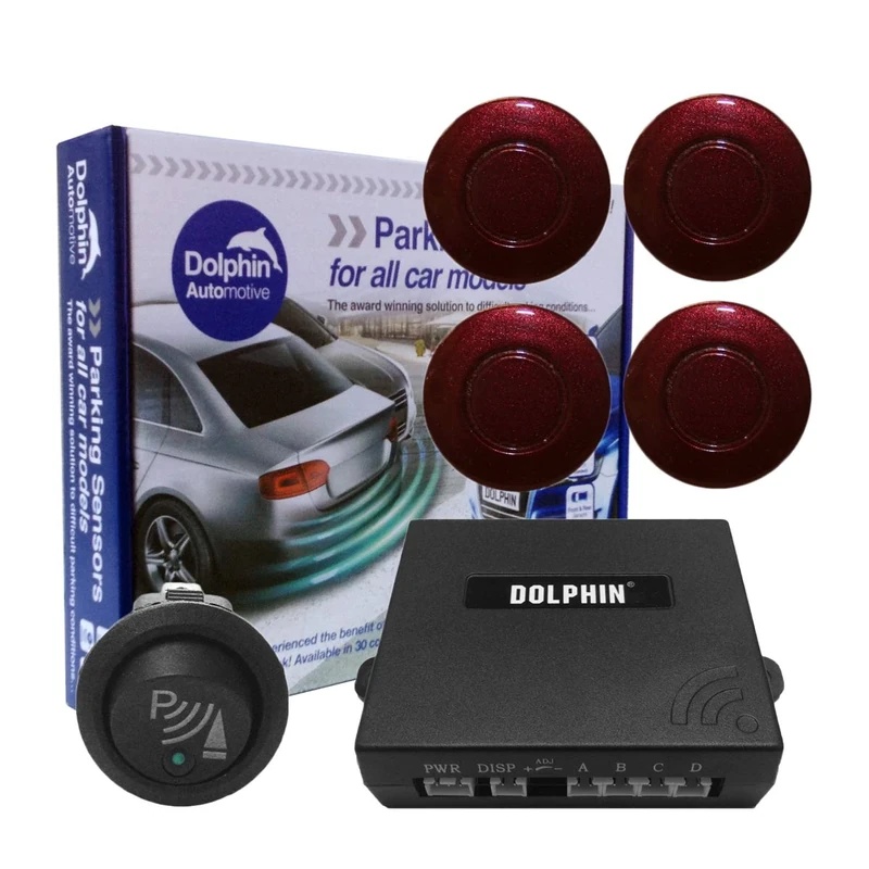 Dolphin Car Van Front Parking Sensors With Longer 6m Leads and Parking Switch in 32 Coloured Options UK (Purple)