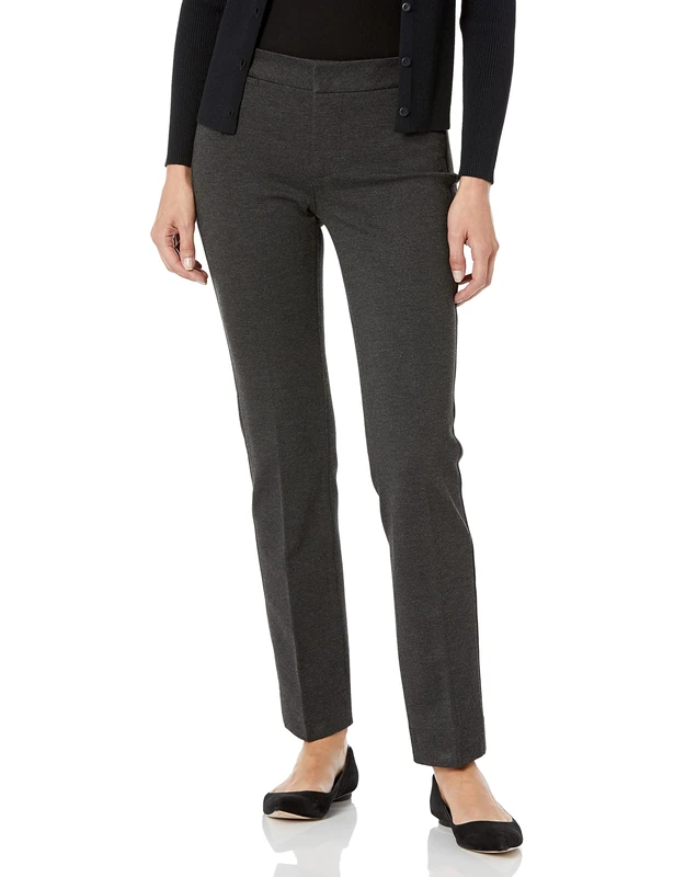 NYDJ Women's Petite Ponte Trouser Pant, Charcoal Heather, 0 Petite - Image 1