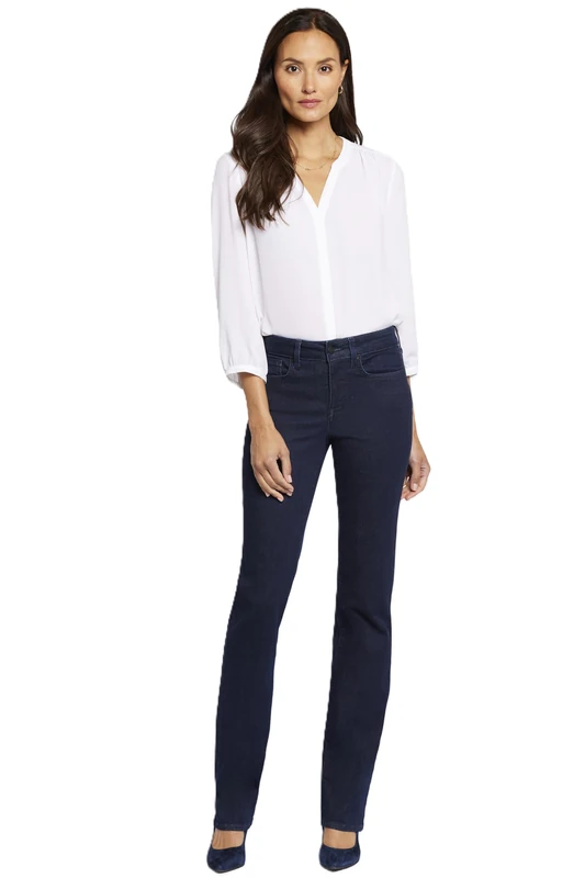 NYDJ Women's Petite Size Marilyn Straight Leg Jeans, Rinse, 16