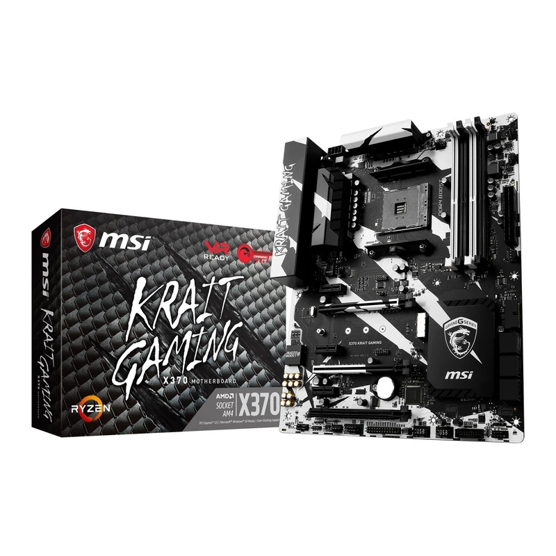MSI AMD AM4 X370 Krait Gaming Ryzen 7th Gen DDR4 VRR m.2 USB3.1 MC4 AUD LAN ATX Motherboard - Black - Image 1