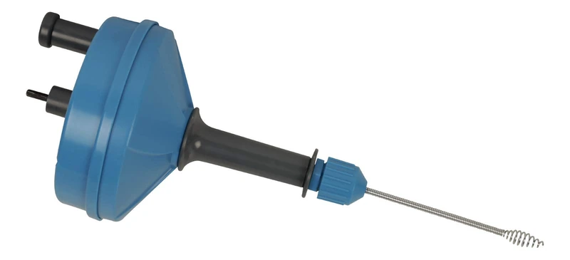 Sanitop-Wingenroth 25444 1 Power Drain Cleaner with Pipe Cleaning Spiral for Hand and Machine Operation, Black-Blue
