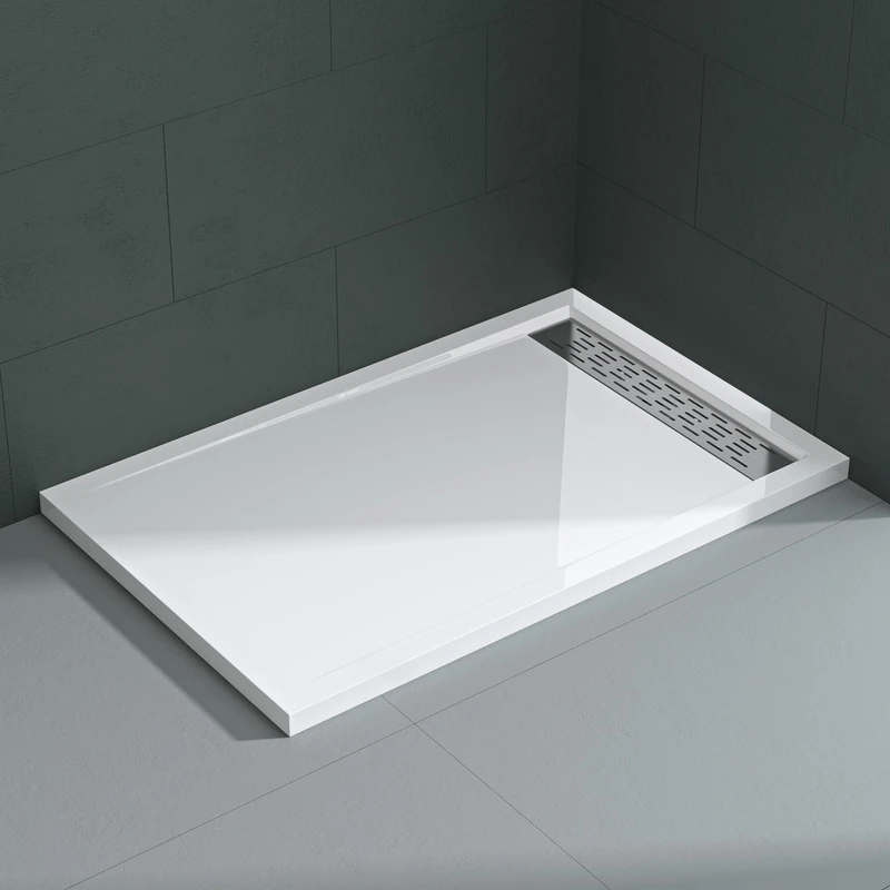 Mai & Mai Shower Tray Bathroom | Acrylic | Glossy White | Rectangular Shower Tray | WDH: 80×140×5cm | Shower Base for Shower Enclosures Xetro04