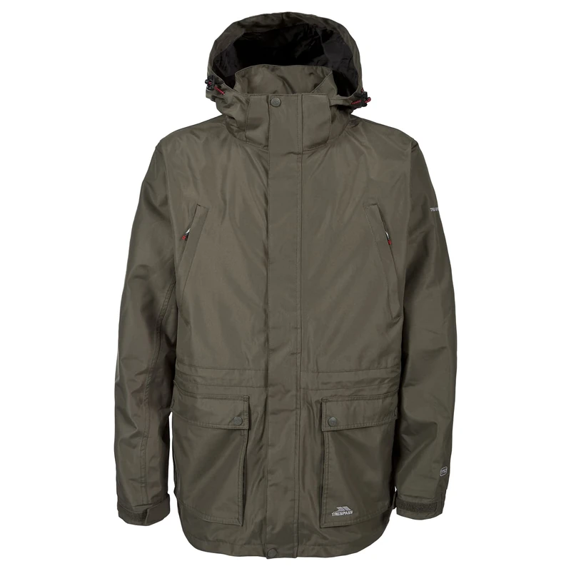Trespass TP50 Reuben Men's Outdoor Hooded Jacket available in Khaki - X-Small
