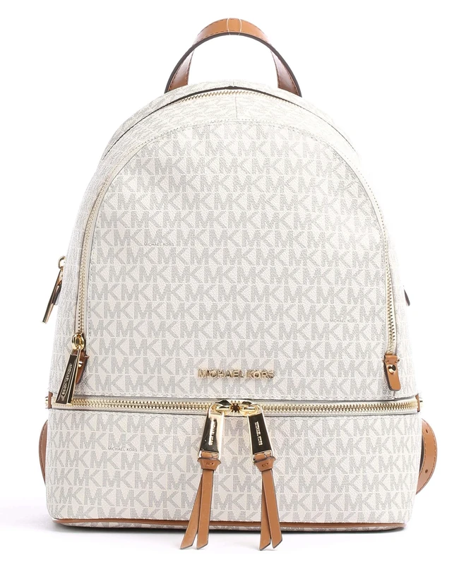 Michael Kors Women Rhea Zip Backpack, White (Vanilla), 12.7x31.8x24.1 cm (W x H x L)