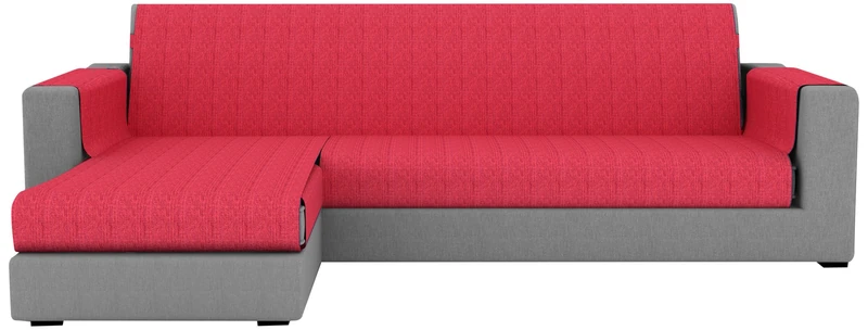 Eiffel Textile Paris Chaise Longue Left Arm Sofa Cover, Cotton, Red, 280 x 195 x 2 cm - Image 1