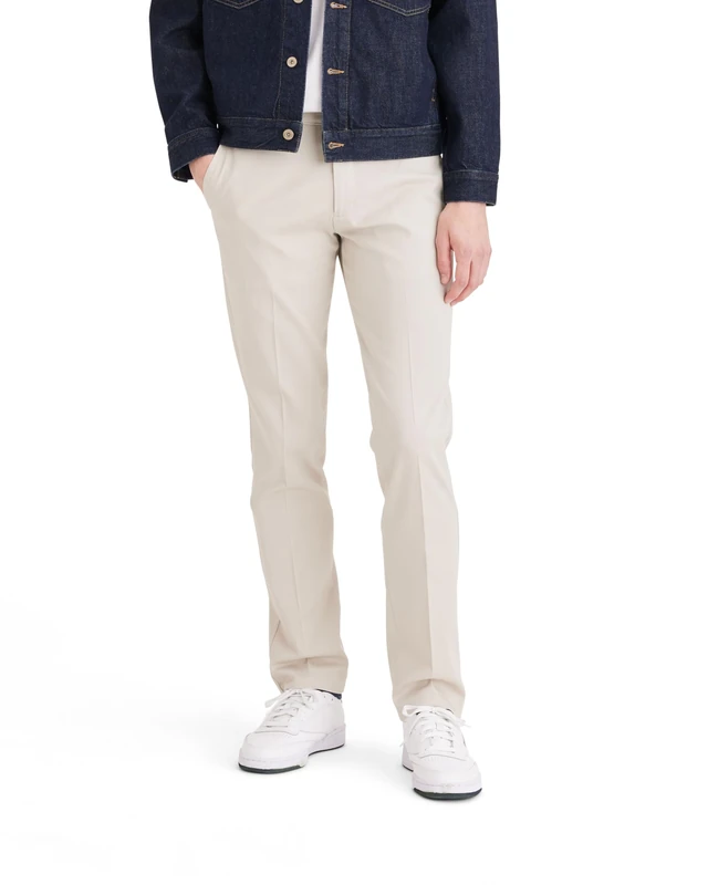 DOCKERS Men's Slim Fit Easy Khaki Pants, Cloud, 30W / 30L
