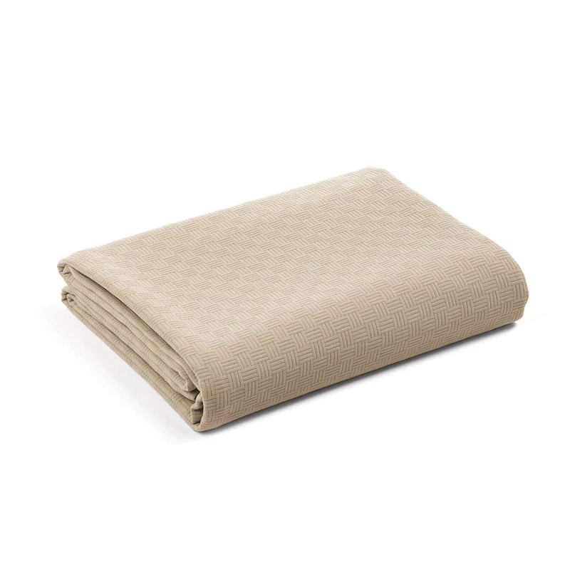 Caleffi - Bedspread-non-quilted Rodeo 100% Cotton Solid Color Square and Half Taupe