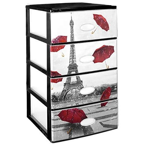 Great Plastic 2277 Set of 4 Stackable Drawers, Black, One Size