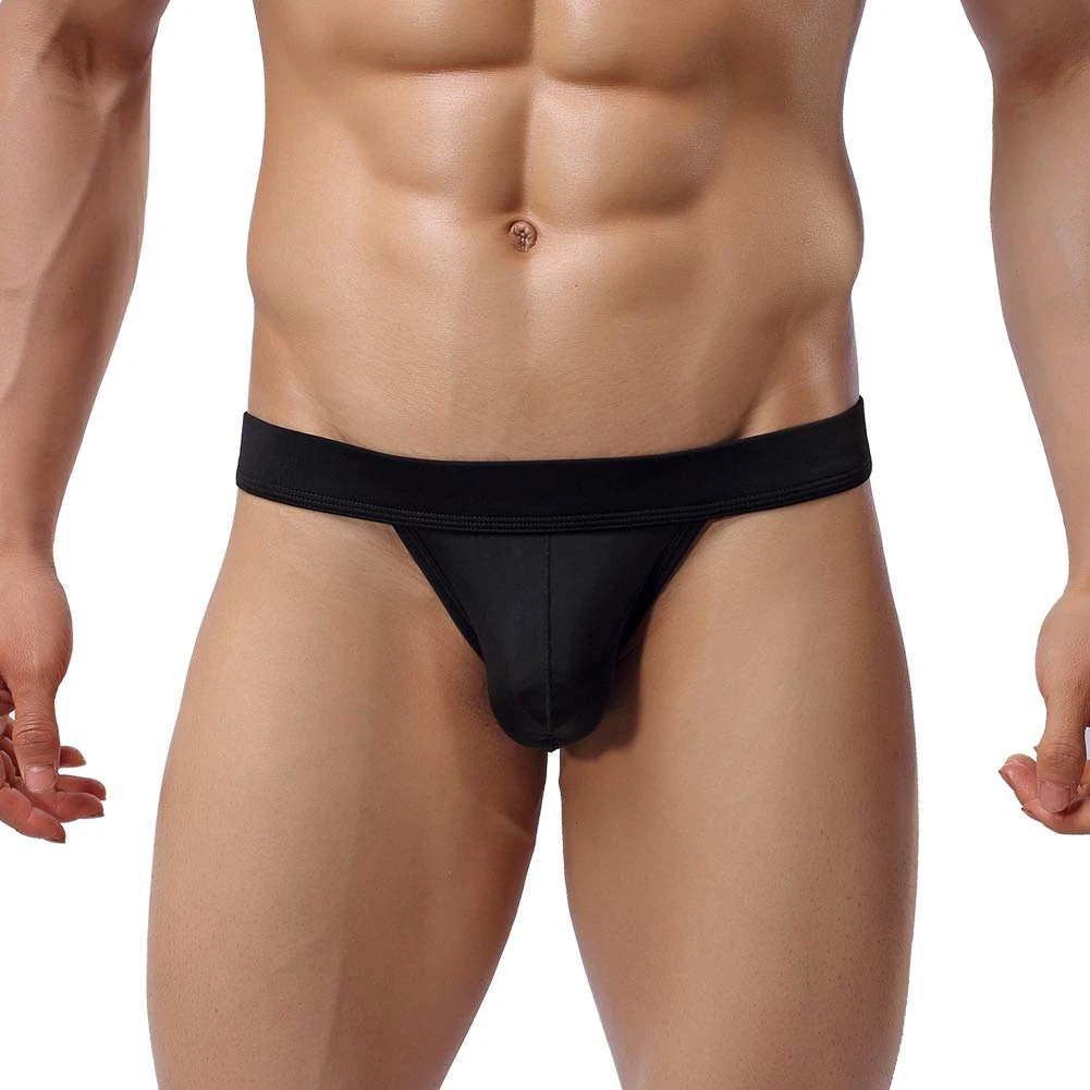 Summer Code Men's Briefs Soft Bulge Bikini Sexy Underwear Black