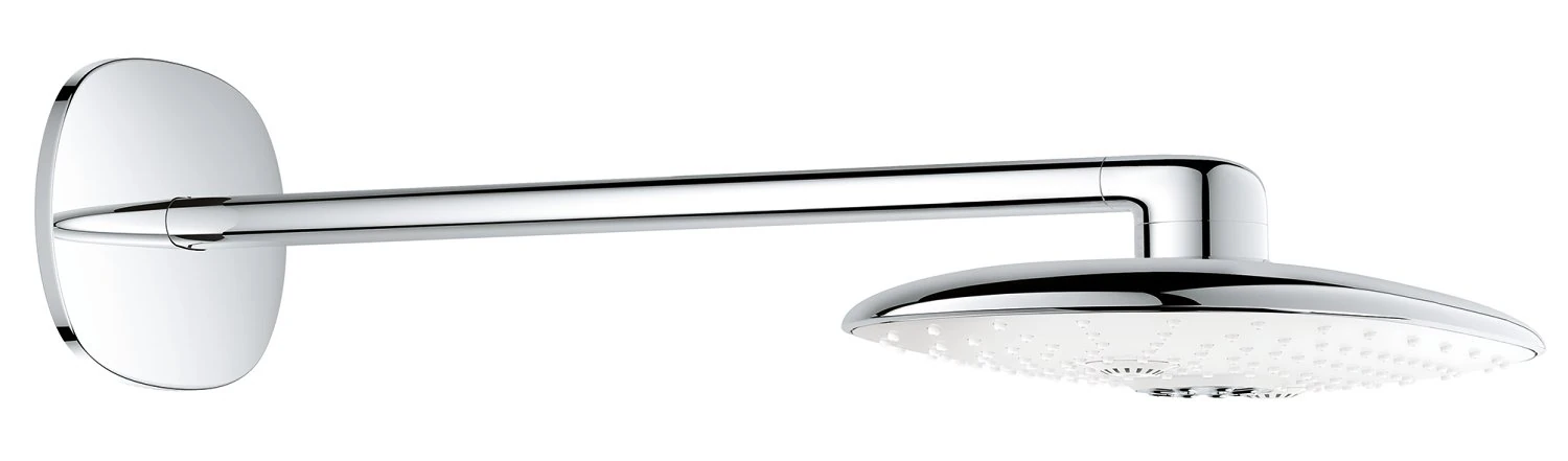 GROHE Rainshower 360 Duo Head Shower Setchrome, Made in Germany: 360mm Head Shower (White Spray Plate) with GROHE Triomassage Spray and 450mm Shower Arm 26254LS0