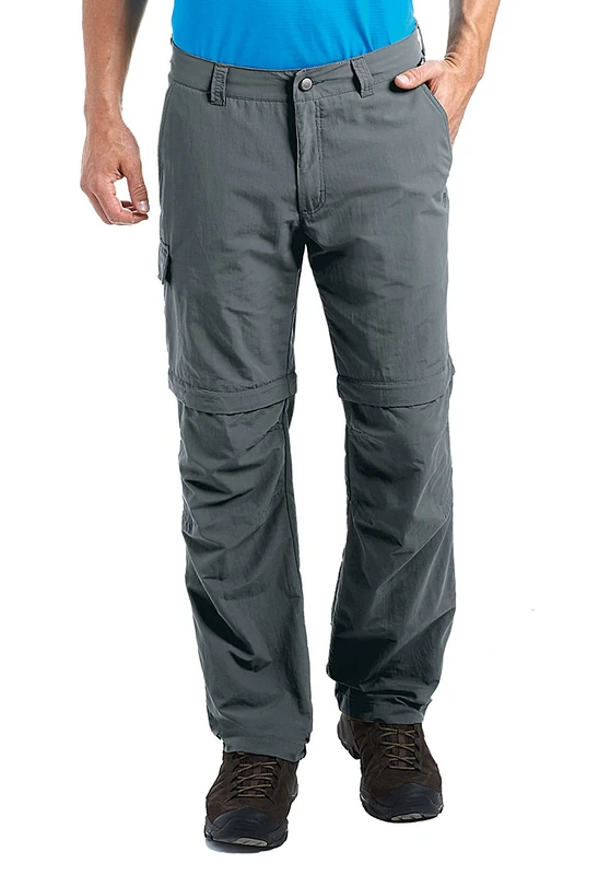 maier sports Trave, Men's Hiking Trousers, Water-Repellent Outdoor Trousers for Trekking and Hiking, Handy Zip-Off Function, Dryprotec Technology, PFC-Free Graphite