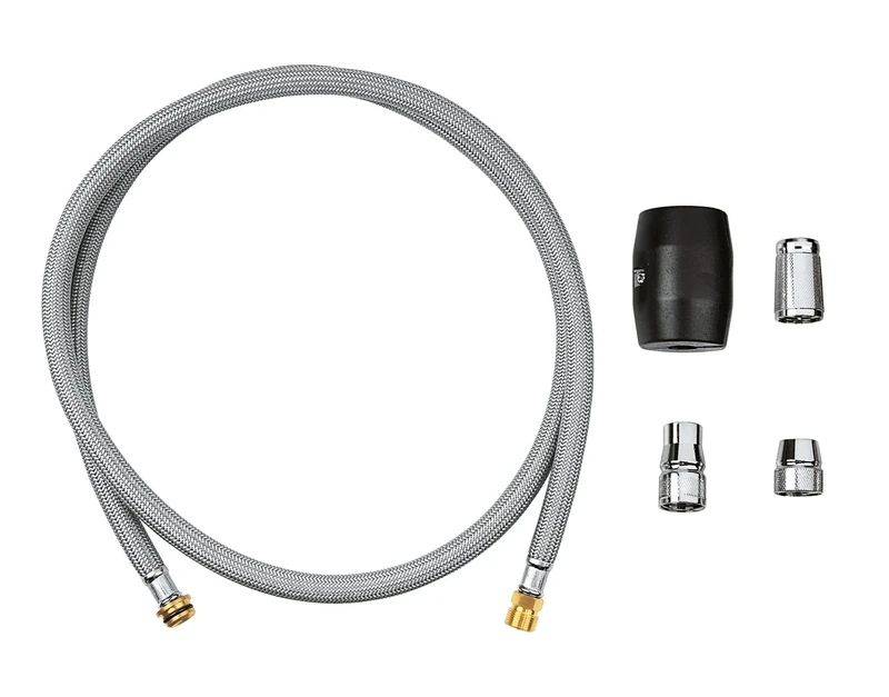 GROHE Hose for Sink Mixer with Pull-Out Dual Spray or Mousseur (Guarantees Easy Retraction & Smooth Docking Back to the Starting Position, Inc. Weight and Knurled Nuts G ½, Approx. 1425 mm), 48293000