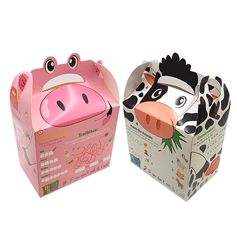 Craftis Bizzi Farmyard Kids Meal Boxes | Case of 200 | Eco-Friendly, Food-Safe, Stackable Takeaway Boxes for Parties, Picnics, Kids’ Meals & Outdoor Dining (Pig/Cow) - Image 1