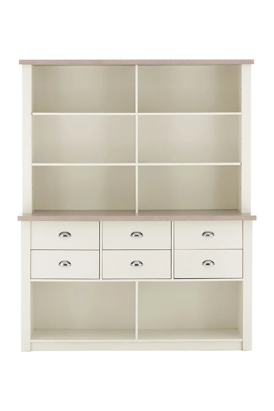 Premier Housewares St Ives Dresser Cabinet, Wood, Oak Veneer/White