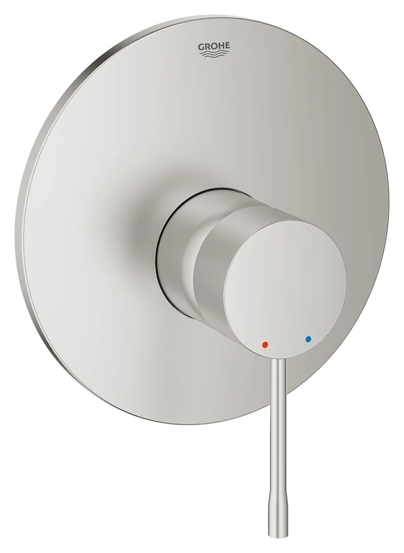 GROHE Essence Wall Mounted Shower Mixer Trim (Metal Lever and Escutcheon, Concealed Body Not Included, Min. Pressure 1.0 Bar), Supersteel, 19286DC1