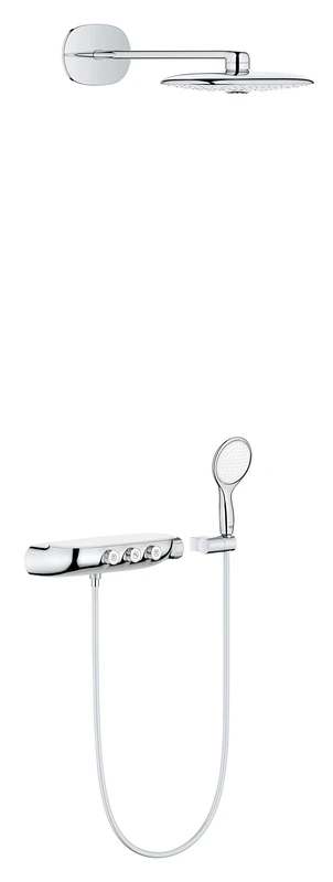 GROHE Rainshower Smartcontrol 360 Duo Combi Shower System with Termostat Chrome, 360mm Head Shower with GROHE Triomassage Spray and 115mm Hand Shower with Two Sprays, Made in Germany, Chrome 26443000