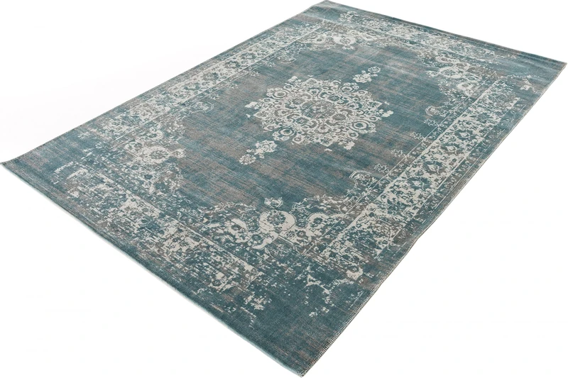 LIFA LIVING Cool Vintage Rugs for Living Room, Oriental Area Carpets for Bedroom, Interior Indoor Decorations, Grey Blue 133_x_200 cm