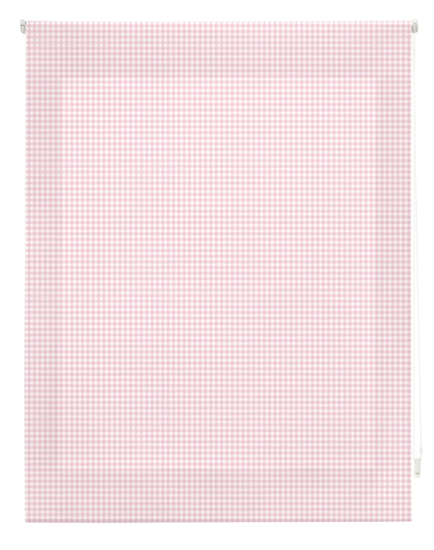 Blindecor Vichy | Translucent Roller Blind | Lilac Check Fabric | 110 x 180 cm (W x H) Fabric Size 107 x 175 cm | Window Blinds