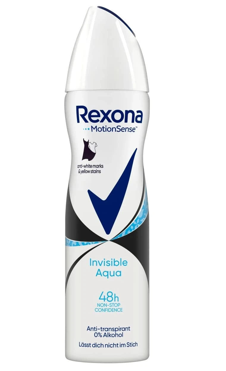 Rexona Invisible Aqua women’s deodorant spray, 6 x 150 ml