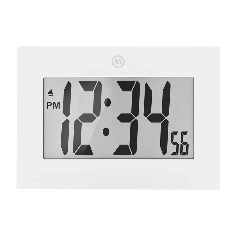 Marathon Large Digital Wall Clock | Large Digit Display with Alarm & Fold-Out Table Stand | Ideal Kitchen Wall Clock or as a Wall Clock for Bedroom
