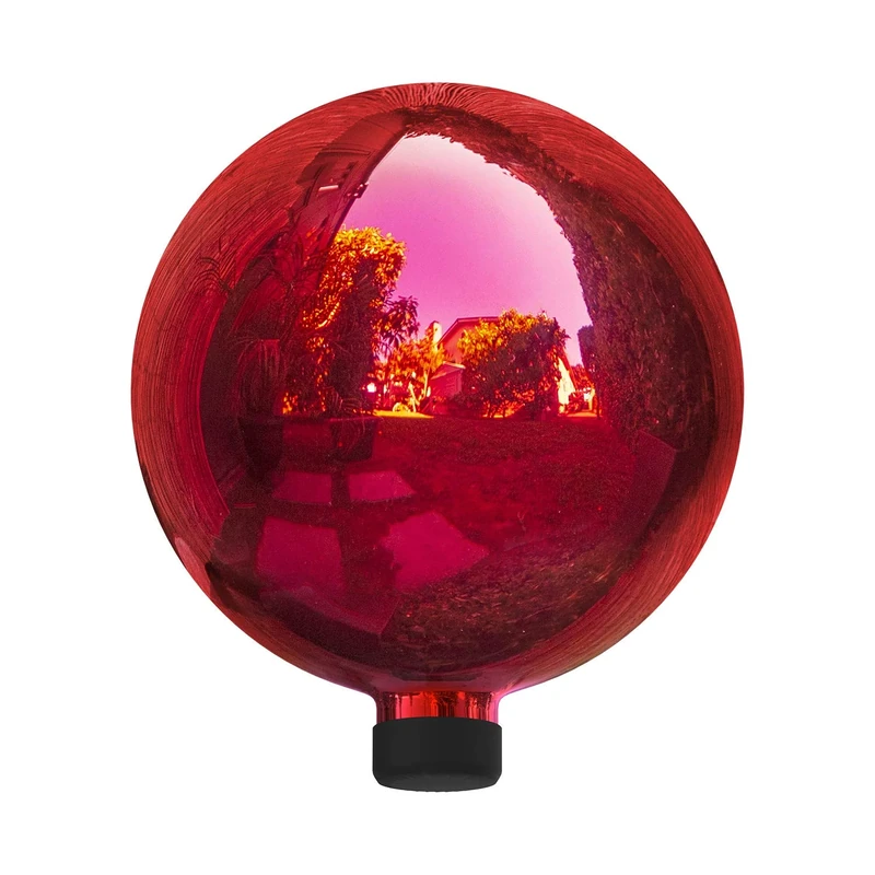 Alpine Corporation GLB292RD Gazing Globe, 10" L x 10" W x 12" H, Red