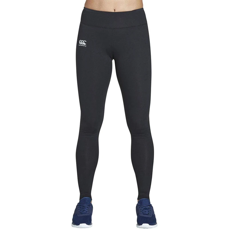 Canterbury Women's Vapodri Full Length Tights | High Waisted Leggings | Moisture Wicking | Internal Pocket Full Length Leggings, Jet Black, 6