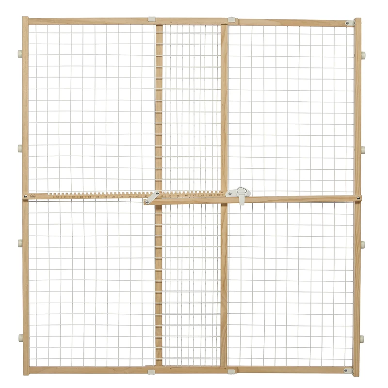 MidWest Homes for Pets Wire Mesh Pet Safety Gate, Dog Gate Expands From 73.6 - 127cm Wide, 111.7cm Tall, Wood, Powder Coated Wire