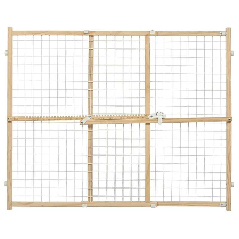 MidWest Homes for Pets Wire Mesh Pet Safety Gate, Dog Gate Expands From 73.6 - 127cm Wide, 81.3cm Tall, Wood, Powder Coated Wire