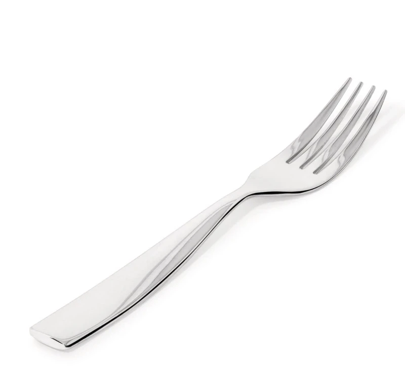 Alessi MW03/5 Dressed dessert fork in 18/10 stainless steel mirror polished with relief decoration, Set of 6