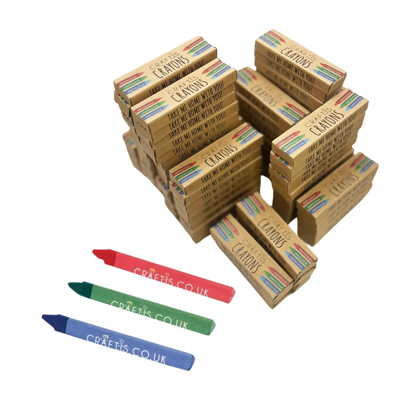 Craftis Triangular Crayons for Kids - 200 Boxes of Mixed Coloured Crayon Set, 600 Crayons Total - Perfect For Restaurants, Schools or Party Bag Fillers - 3 Triangular Colours Per Box