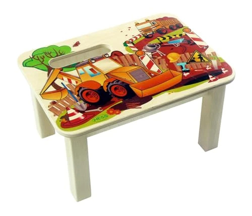 HESS Wooden Footstool Baby Toy - Building Site Design