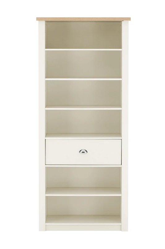 Premier Housewares St Ives Bookcase, Wood, Oak Veneer/White