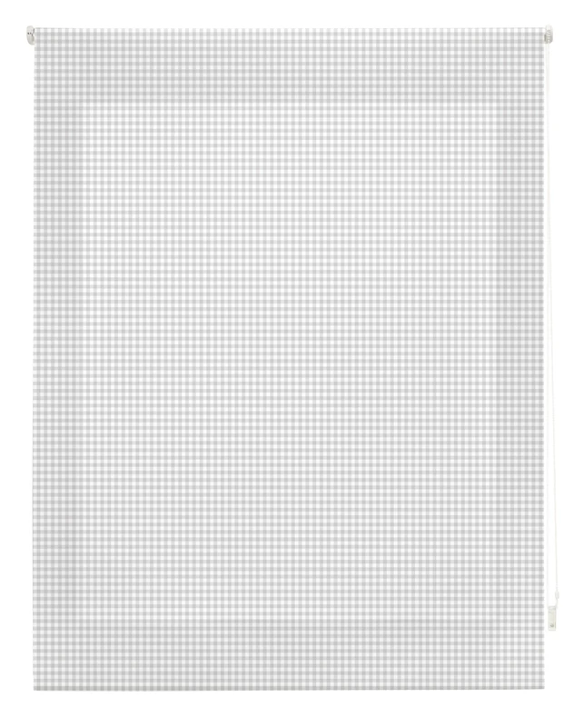 Blindecor Vichy Roller Blind, Fabric, Grey Painted, 100 x 180 cm